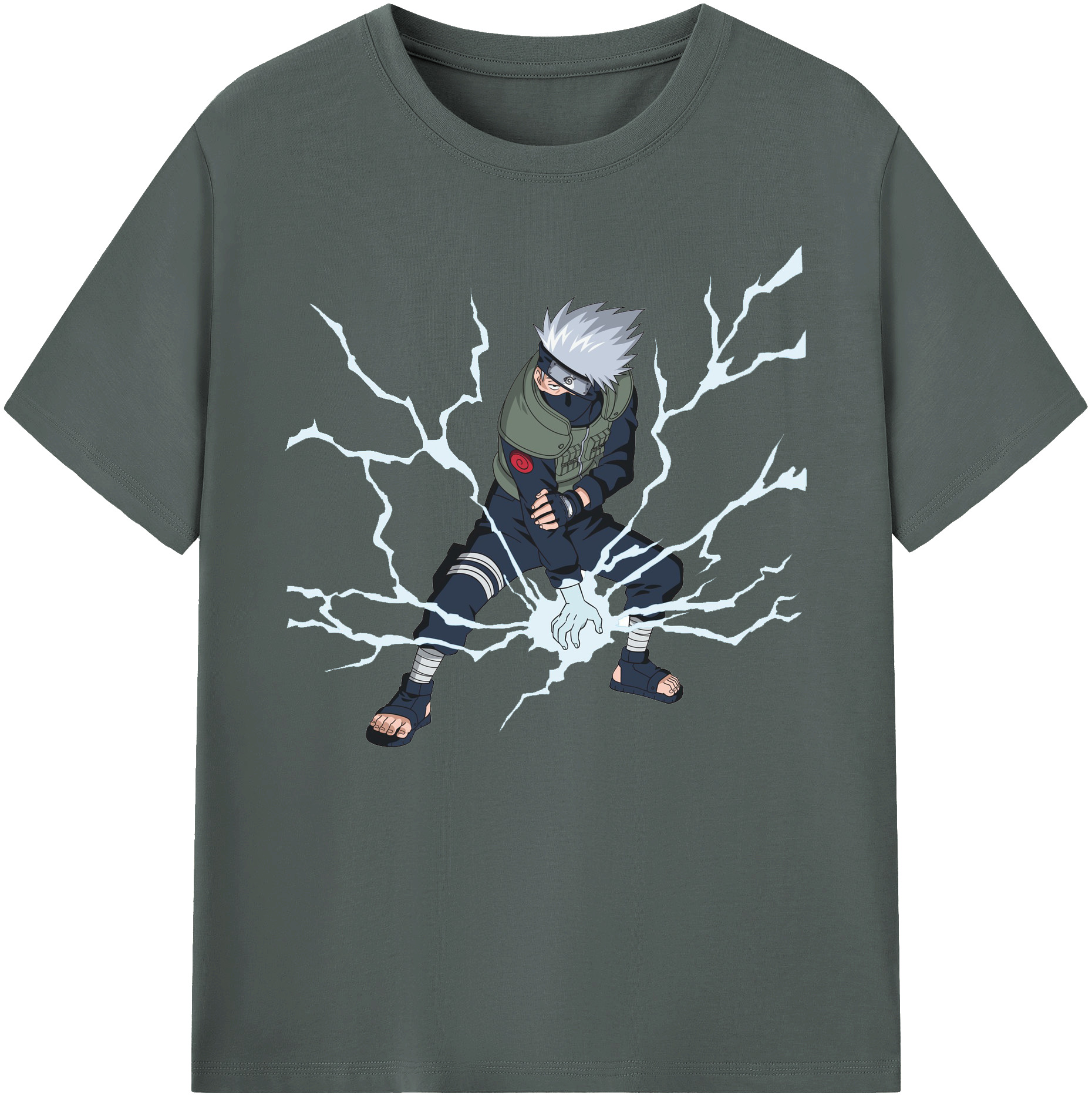 （画像用） NARUTO -ナルト- はたけ カカシ Hatake Kakashi 綿100％ メンズ半袖Tシャツ｜肌触りやわらか＆通気性